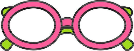 Rosa und Grün Brille Symbol im eben Stil. vektor