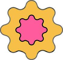 eben Stil Spritzen Gelb und Rosa Symbol. vektor