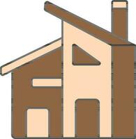 modern Zuhause Symbol im braun und Pfirsich Farbe. vektor