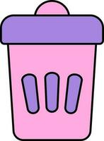 Mülltonne oder Müll Symbol im Rosa und lila Farbe. vektor