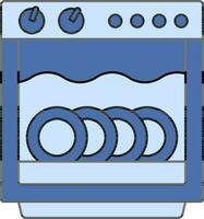 illustration av diskmaskin ikon i blå Färg. vektor