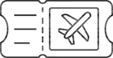 flyg biljett ikon i linje konst. vektor