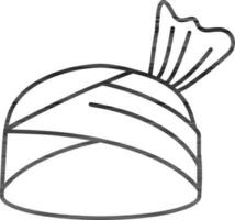 Turban Symbol im schwarz Linie Kunst. vektor