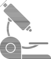 grå och vit mikroskop ikon eller symbol. vektor