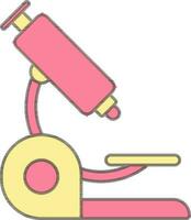 rosa och gul mikroskop ikon eller symbol. vektor