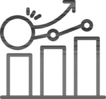 schwarz Gliederung finanziell wachsend Graph Symbol. vektor