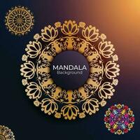 Luxus Mehrfarbig Mandala Hintergrund Design vektor