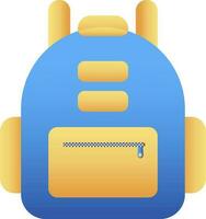 Rucksack Symbol im Blau und Gelb Farbe. vektor