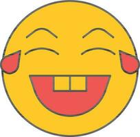 Lachen Emoji mit Tränen Symbol im rot und Gelb. vektor