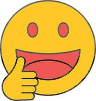 Smiley Emoji zeigen Daumen oben Symbol im rot und Gelb Farbe. vektor