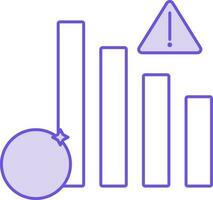 Warnung finanziell Graph Symbol im lila und Weiß Farbe. vektor