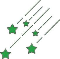 Schießen Sterne Symbol im Grün Farbe. vektor