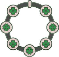 grön och rosa klöver armband ikon i platt stil. vektor