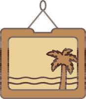 strand landskap ram ikon i brun Färg. vektor