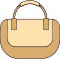 isolerat bära väska eller handväska ikon i brun Färg. vektor