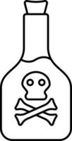 förgifta flaska ikon i svart översikt. vektor