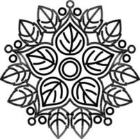 Illustration von Mandala Blume Symbol im eben Stil. vektor