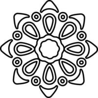 mandala ikon i svart översikt. vektor