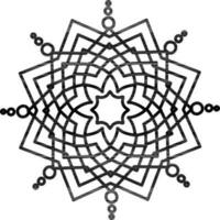 schwarz Linie Kunst Mandala Blume Symbol. vektor