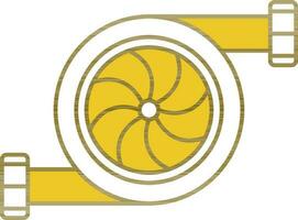 Turbolader Symbol im Gelb und Weiß Farbe. vektor