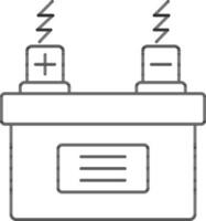 Auto Batterie oder Akkumulator Symbol im schwarz Linie Kunst. vektor