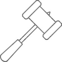 mittelalterlich Hammer Symbol im dünn Linie. vektor