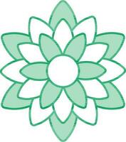 eben Stil Blume Symbol im Grün und Weiß Farbe. vektor