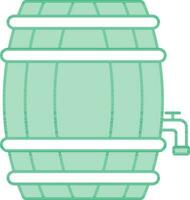 Grün und Weiß Bier Fass Symbol im eben Stil. vektor