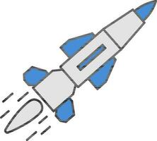 isoliert Rakete oder Rakete Symbol im Blau und grau Farbe. vektor
