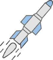 isoliert Rakete Symbol im Blau und grau Farbe. vektor