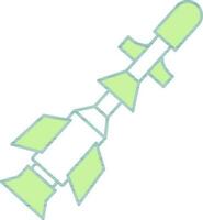 illustration av missil ikon i grön och vit Färg. vektor