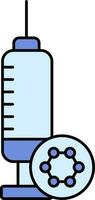 vaccin testa molekyl blå ikon eller symbol. vektor