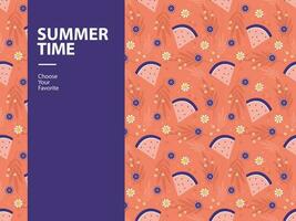 Sommer- Verkauf Ferien Element Party Vektor Urlaub tropisch Blau Poster Strand Jahreszeit Symbol nahtlos