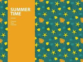 sommar försäljning semester element fest vektor Semester tropisk blå affisch strand säsong ikon sömlös