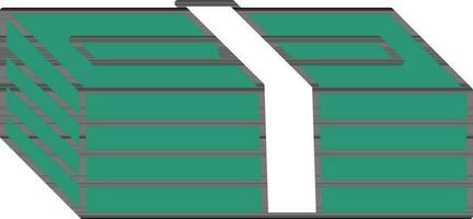Kasse Banknote bündeln Symbol im Grün und Weiß Farbe. vektor