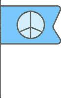 Frieden Flagge Symbol im Blau Farbe. vektor