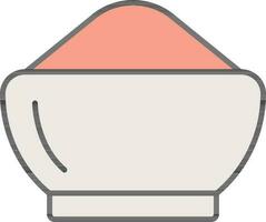 mat skål ikon i persika och vit Färg. vektor