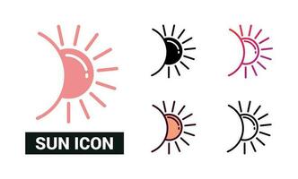Sonne Symbol einstellen Vektor Illustration