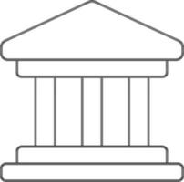 Bank ikon i svart linje konst. vektor