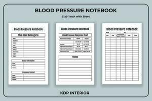 Blut Druck Notizbuch kdp Innere vektor