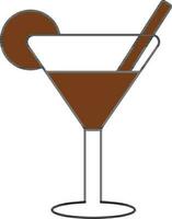 isoliert Cocktail Glas Symbol im braun und Weiß Farbe. vektor