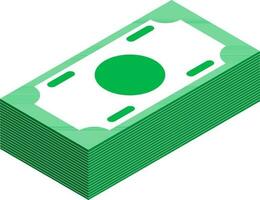 Geld, Hinweis Bündel Symbol im Grün Farbe. vektor