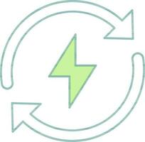 förnybar energi ikon i grön och vit Färg. vektor