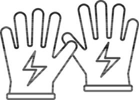 elektrisch Handschuhe Symbol im schwarz Umriss. vektor