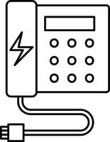 telefon och uSB kabel- ikon i svart linje konst. vektor