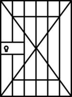 eben Stil Gefängnis Symbol im schwarz Linie Kunst. vektor