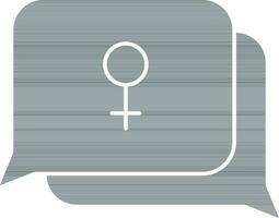 Illustration von Plaudern Box mit Venus Zeichen Symbol im grau und Weiß Farbe. vektor