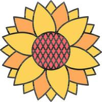 schön Sonnenblume Symbol im Gelb und Rosa Farbe. vektor