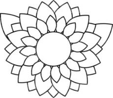 Sonnenblume Symbol im schwarz Umriss. vektor