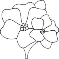 Linie Kunst Illustration von alpin Blume Symbol im schwarz Umriss. vektor